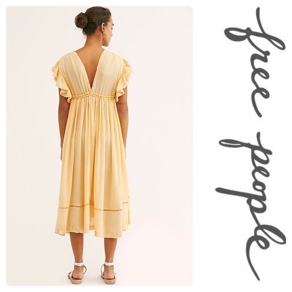 Free People Will Wait For You Midi Dress Natural - Picture 2 of 6